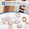 Ezprotekt 32-Piece Round Chair Leg Caps with Felt, Clear, 21–25 mm view 3
