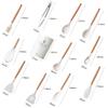 Kitchen Utensil Set with Silicone Heads and Wooden Handles view 2