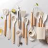 Kitchen Utensil Set with Silicone Heads and Wooden Handles view 4