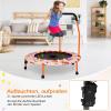 COSTWAY 92 cm Kids' Trampoline with LED Lights, Orange view 4