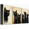 WQBQKKX 3-Piece Set of Funny Animal Canvas Prints, Black and White, 70 x 100 cm Each, Framed view 1