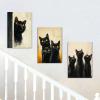 WQBQKKX 3-Piece Set of Funny Animal Canvas Prints, Black and White, 70 x 100 cm Each, Framed view 2