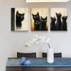 WQBQKKX 3-Piece Set of Funny Animal Canvas Prints, Black and White, 70 x 100 cm Each, Framed view 3