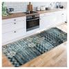 Siunwdiy Washable Runner Rug 70 x 400 cm, Non-Slip, Dark Cyan Moroccan Pattern view 1