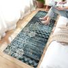 Siunwdiy Washable Runner Rug 70 x 400 cm, Non-Slip, Dark Cyan Moroccan Pattern view 3