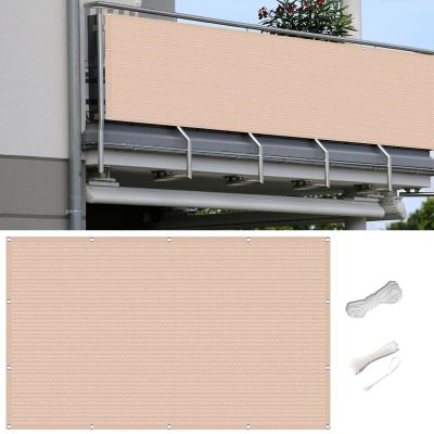 Balcony Privacy Screen 1.05 x 7.4 m, Weather-Resistant and Easy-Care, Cream