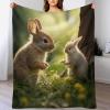 PAZZK Squirrel Super-Soft Flannel Fleece Throw Blanket, 100 x 130 cm view 1