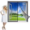 Magnetic Window Screen Curtain 275 x 195 cm, Black, Reinforced view 1