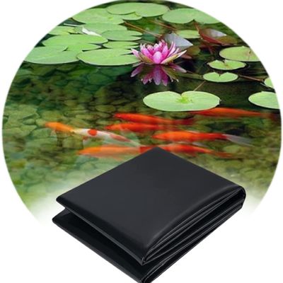 Black HDPE Pond Liner, Easy-Cut Waterproof Membrane for Garden Ponds, Fish Ponds, Streams and Water Gardens, 10 x 33 ft