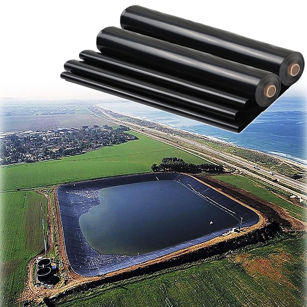 HDPE Flexible Pond Liner, Large Black Waterproof Pond Membrane, 2 x 2 m, 3 x 6 m, 4 x 8 m, 5 x 5 m, 6 x 9 m, 8 x 10 m, Garden Pond Liner for Fish Ponds, Fountains, Water Gardens and Waterfalls (10 x 20