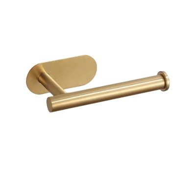 Adhesive No-Drill Toilet Paper Holder, Gold