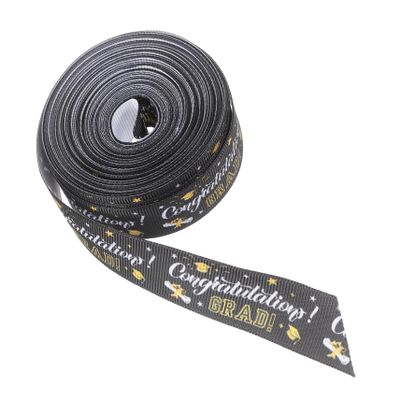 Black Gift Ribbon, 1 Roll for DIY and Party Wrapping