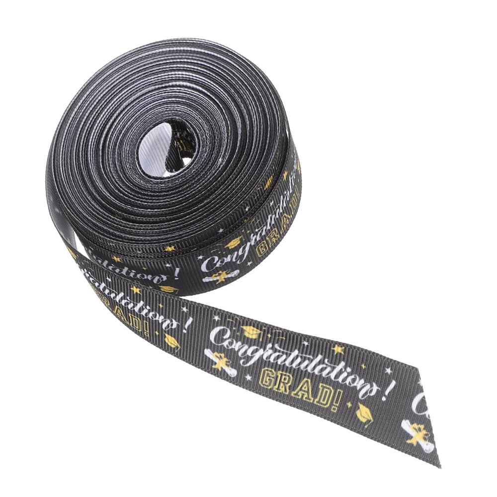 Black Gift Ribbon, 1 Roll for DIY and Party Wrapping