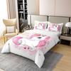 Loussiesd Unicorn Duvet Cover Set, Dreamy Horse Cartoon Design, 200 x 200 cm, 100% Cotton, Pink Princess Style, 3-Piece view 3