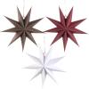 EASY JOY 3-Piece Set of 30 cm Nine-Point Paper Christmas Stars in White, Brown and Red view 1