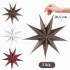 EASY JOY 3-Piece Set of 30 cm Nine-Point Paper Christmas Stars in White, Brown and Red view 2