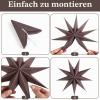 EASY JOY 3-Piece Set of 30 cm Nine-Point Paper Christmas Stars in White, Brown and Red view 3