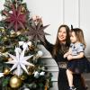 EASY JOY 3-Piece Set of 30 cm Nine-Point Paper Christmas Stars in White, Brown and Red view 4
