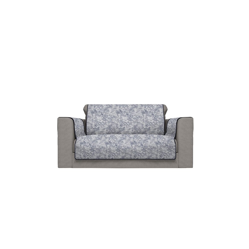 Italian Bed Linen Glamour Non-Slip Sofa Cover, Polyester, Made in Italy, Dark Blue, 2-Seater