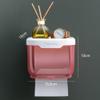 Drill-Free Waterproof Toilet Paper Holder, Pink view 2
