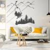 YYZOVBNN Skier Ski Lift Chair Mountain Pine Wall Decal, Winter Sports Vinyl Decor, 42 x 35 cm view 2