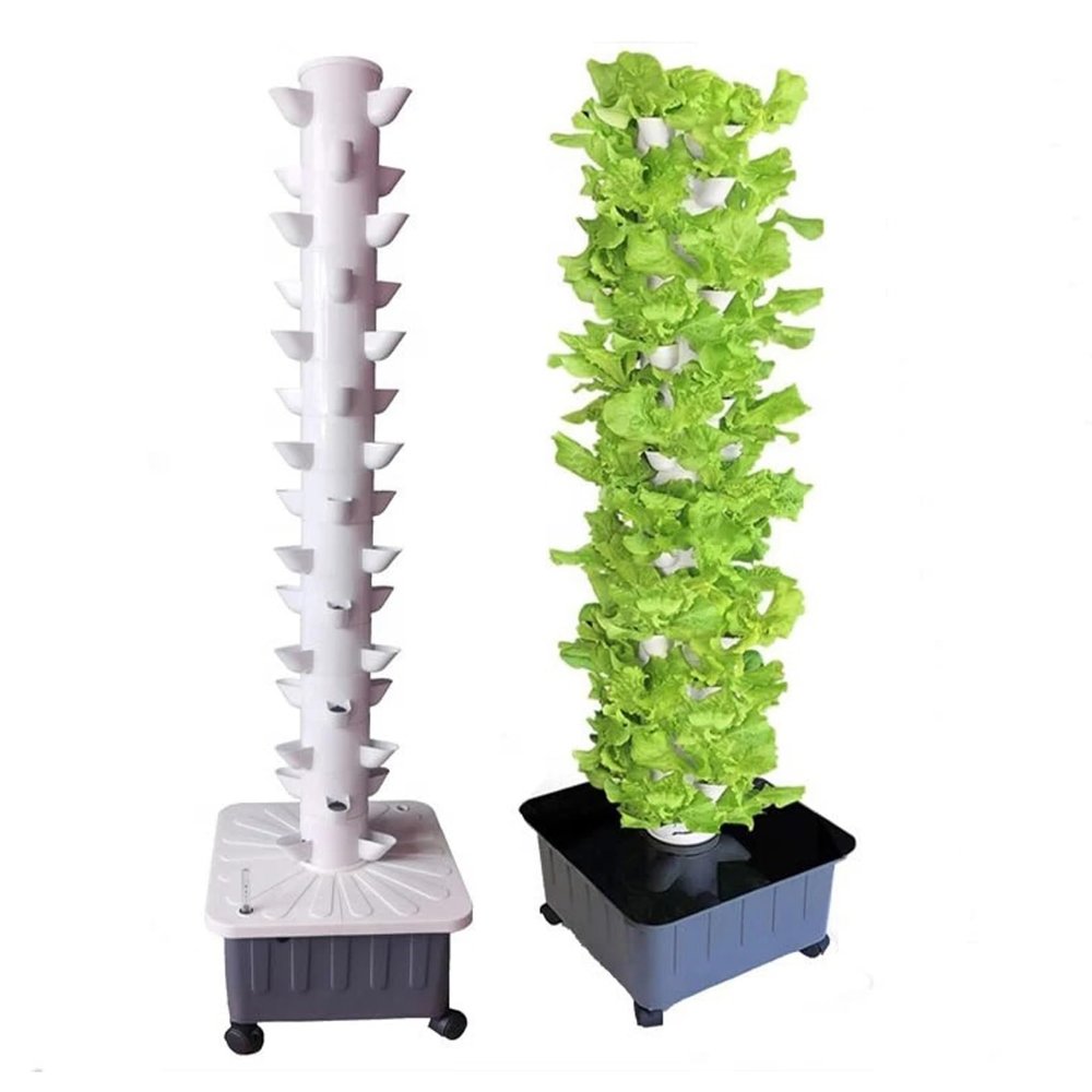 RRrawgff Hydroponic Grow Kit, 45 Holes, 15-Tier System with Movable Water Tank