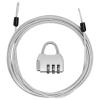 SWZHAI 3 mm Braided Steel Cable Lock, 4.5 m, Vinyl-Coated, 3-Digit Combination, Silver view 1