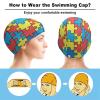 Buytruew Swim Cap for Women and Men with Autism Awareness Puzzle Design view 3