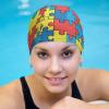 Buytruew Swim Cap for Women and Men with Autism Awareness Puzzle Design view 4