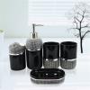 6-Piece Bathroom Countertop Accessory Set with Black and Silver Beads view 2