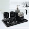 6-Piece Bathroom Countertop Accessory Set with Black and Silver Beads view 3