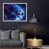 DIY Wolf Diamond Painting Kit, Blue, 30 x 45 cm view 2