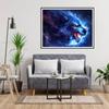 DIY Wolf Diamond Painting Kit, Blue, 30 x 45 cm view 3