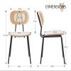 chairus Set of 2 Modern Kitchen Chairs, Rattan Backrest, PU Leather/White view 2