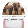 Buytruew Swim Cap for Women and Men, Elastic Cap for Long and Short Hair, Elephant Wildlife Design view 2