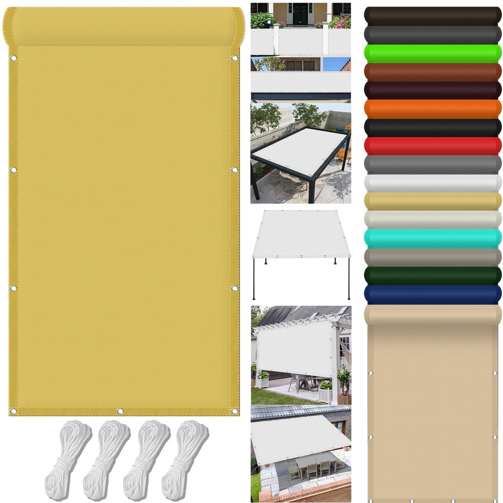 Shade Sail with Ropes, 300 x 700 cm, Custom Size, Cream