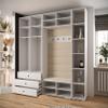 MEBLE KRYSPOL Inova 1 Wardrobe Set, White, Manila 18 Panels, Gold Handles, 236.7 x 240 x 47 cm view 3