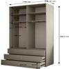 MEBLE KRYSPOL Inova 1 Wardrobe Set, White, Manila 18 Panels, Gold Handles, 236.7 x 240 x 47 cm view 4