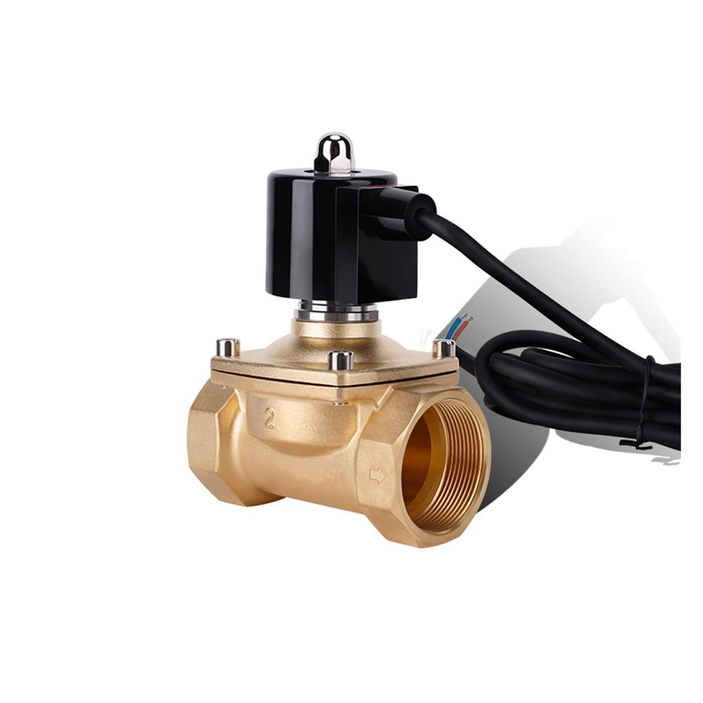 XEOWHUPG 2-Inch Normally Closed Brass IP68 Waterproof Well Solenoid Valve, 110V/24V/12V/24V, Underwater (G-12VDC-NBR Seal)