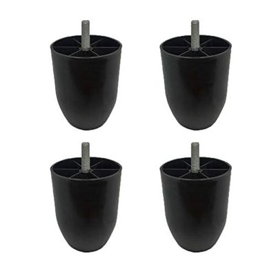 Set of 4 Black M10 Furniture Legs, 10 cm