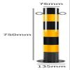 BGFYUSF Traffic Bollards, 2-Pack, Metal Posts with Plastic Chain Barrier and S-Hooks, Safety Posts for Commercial or Private Use view 2