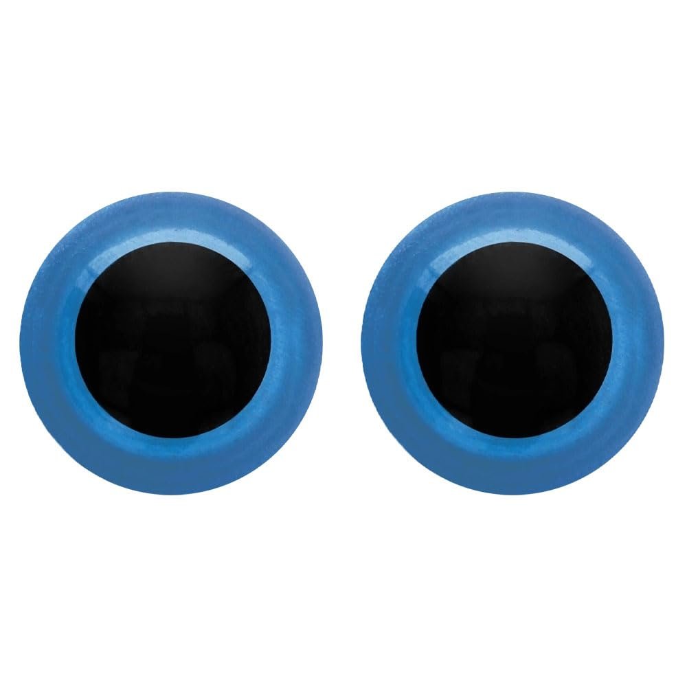 Frida's Wollhaus 1 Pair of Two-Tone Safety Eyes for Stuffed Animals, Dolls, Crochet, Amigurumi and Knitting (215 | Blue, 20 mm)