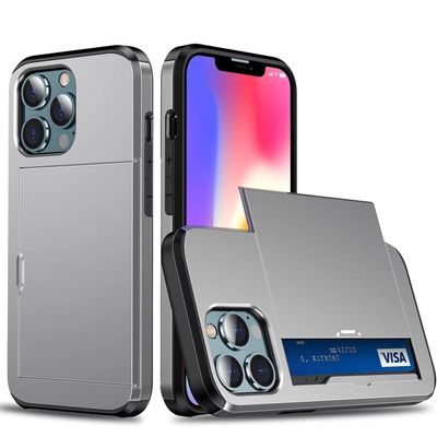 Beajew iPhone 11 Pro Case, Silicone TPU Wallet Case with Card Slot, Gray