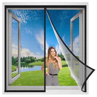 Reinforced Magnetic Insect Screen Curtain 130 x 235 cm, Black