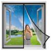 Reinforced Magnetic Insect Screen Curtain 130 x 235 cm, Black view 1