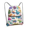 YQxwJL Colorful Cartoon Dinosaur Print Drawstring Gym Bag, Black, One Size view 2