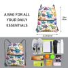 YQxwJL Colorful Cartoon Dinosaur Print Drawstring Gym Bag, Black, One Size view 4