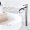 Brushed Black Single-Cold Basin Faucet for Balcony, Mop Sink or Pool, Single-Hole, 4-Point Universal, Straight Spout, Short Brushed Model view 3