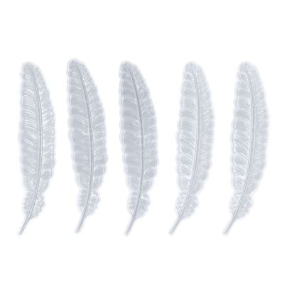 5-Piece Silicone Feather Bookmark Mold Set for Crafts