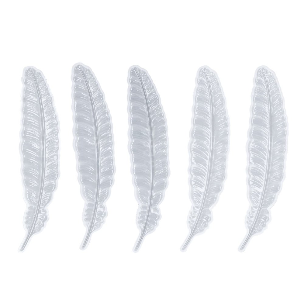 5-Piece Silicone Feather Bookmark Mold Set for Crafts
